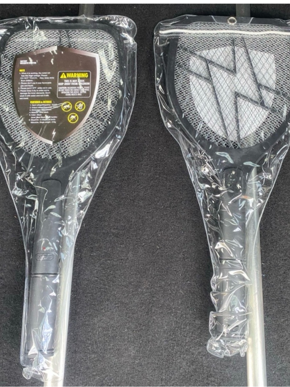 Mosquito Bug Swatter - Black 1 Zapper Requires 2 AA Batteries Size 9X 20